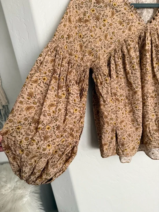 DÔEN Thistle Top in the Jaipur Mustard Floral print size small - Picture 6 of 9